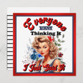 Retro American Pinup_ Ik zei het net Feestdagenkaart (Voorkant / Achterkant)