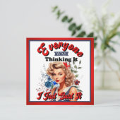 Retro American Pinup_ Ik zei het net Feestdagenkaart (Staand voorkant)