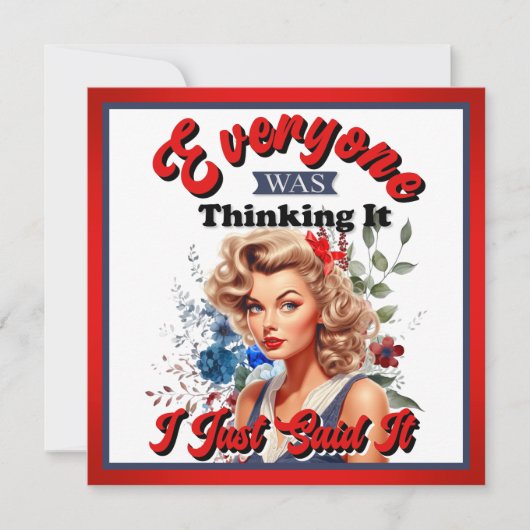 Retro American Pinup_ Ik zei het net Feestdagenkaart (Voorkant)