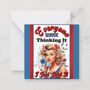Retro American Pinup_ Ik zei het net Notitiekaartje