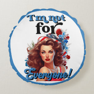 Retro American Pinup_ Niet voor iedereen Rond Kussen