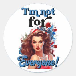 Retro American Pinup_ Niet voor iedereen Ronde Sticker