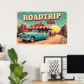Retro American Road Trip Poster  (Thuiskantoor)
