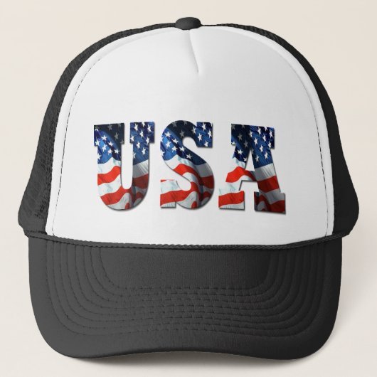 RETRO AMERICAN TRUCKER HAT - 3D USA Patriottic Pet (Voorkant)