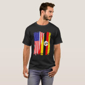 Retro American Uganda Flag Mannen Women Patriotic T-shirt (Voorkant volledig)