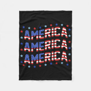 Retro Amerika 4 juli Amerikaanse vlag patriottisch Fleece Deken