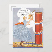 Retro Amerika 4 juli Uitnodiging PC (Voorkant / Achterkant)