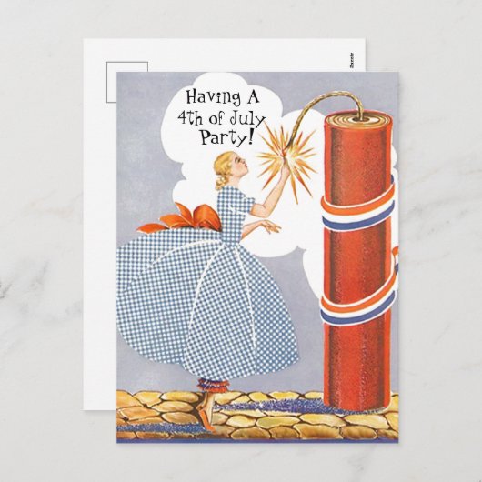  Retro Amerika 4 juli Uitnodiging PC (Voorkant / Achterkant)