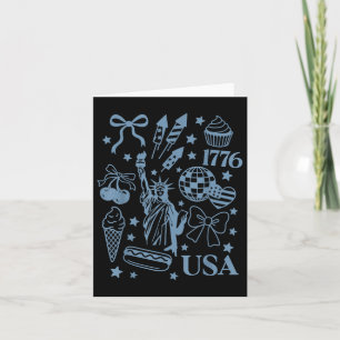 Retro Amerika Coquette Preppy 4 juli Meisjesachtig Kaart