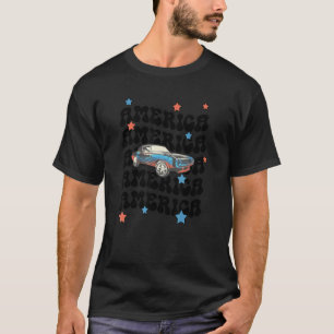 Retro Amerika Fijne 4e Juli Patriottische Grunge M T-shirt