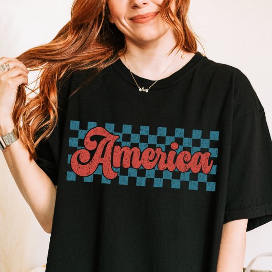 Retro Amerika Patriottisch 4 juli T-shirt