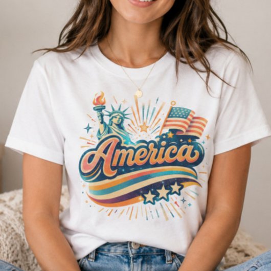 Retro Amerika Patriottisch T-shirt