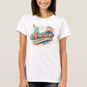 Retro Amerika Patriottisch T-shirt (Voorkant)