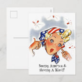  Retro Amerika Reisreis Zien Verenigde Staten Feestdagenkaart (Voorkant / Achterkant)