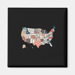 Retro Amerika USA Kaart God Zeg dat je Bijbel bent Magneet
