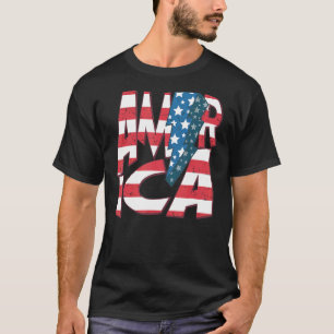 Retro Amerika USA Patriottische Amerikaanse vlag T-shirt