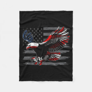 Retro Amerika Vlag Adelaar Onafhankelijkheidsdag F Fleece Deken