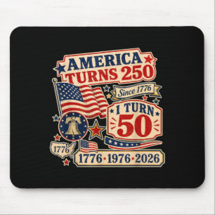 Retro Amerika wordt 250 Draait 50 1976 50ste Muismat