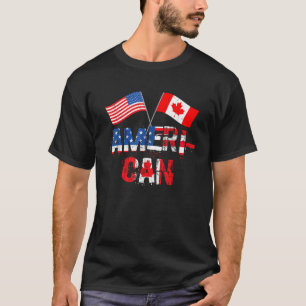 Retro Amerikaans Canada USA Vlag Patriottisch Cana T-shirt