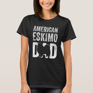Retro Amerikaans Eskimo Papa Vaderdag Dog Si T-shirt