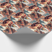 Retro Amerikaans meisje Cadeaupapier (Hoek)