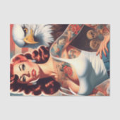 Retro Amerikaans meisje Tissuepapier (Voorkant)