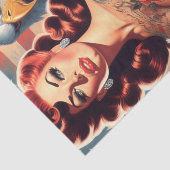 Retro Amerikaans meisje Tissuepapier (Detail)