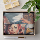 Retro Amerikaans meisje Tissuepapier (Geschenk)