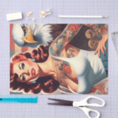 Retro Amerikaans meisje Tissuepapier (Craft)