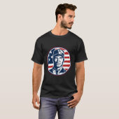  retro Amerikaans vlagontwerp 4th of July Bus T-shirt (Voorkant volledig)