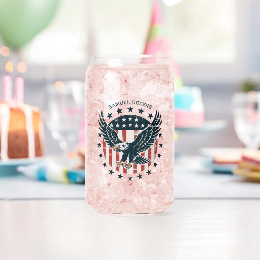 Retro Amerikaanse Adelaar Blikvorm Glas (Insitu (Verjaardag))