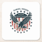 Retro Amerikaanse Adelaar Kartonnen Onderzetters (Voorkant)