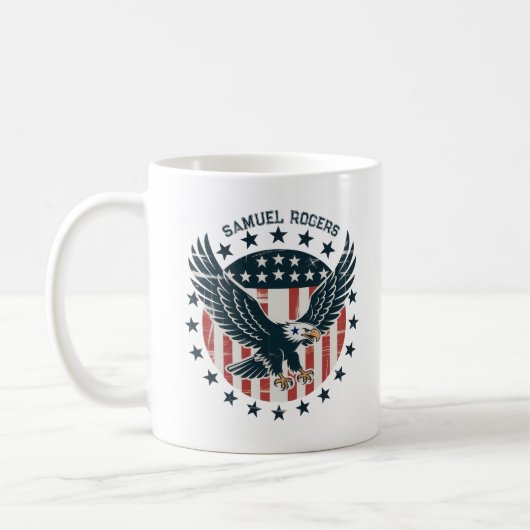 Retro Amerikaanse Adelaar Koffiemok (Links)