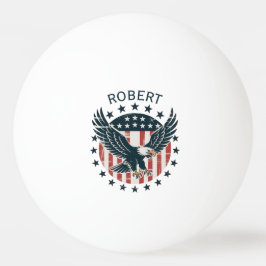 Retro Amerikaanse Adelaar Monogram Pingpongbal