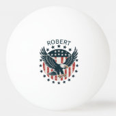 Retro Amerikaanse Adelaar Monogram Pingpongbal (Achterkant)