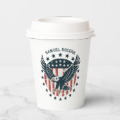 Retro Amerikaanse Adelaar  Papieren Bekers (Achterkant)