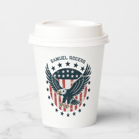 Retro Amerikaanse Adelaar  Papieren Bekers (Voorkant)