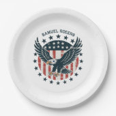 Retro Amerikaanse Adelaar Papieren Bordje (Voorkant)