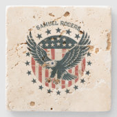 Retro Amerikaanse Adelaar  Stenen Onderzetter (Voorkant)
