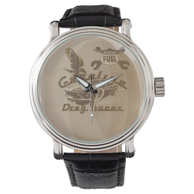 Retro Amerikaanse auto 2 horloge (Voorkant)