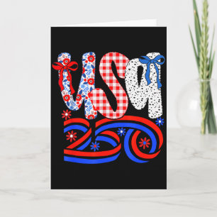 Retro Amerikaanse Coquette Boog 250 Vlag T-shirt,  Kaart