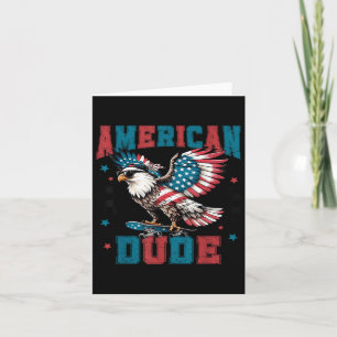 Retro Amerikaanse Dude Bald Eagle 4th of July Peut Kaart