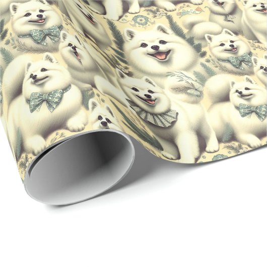 Retro Amerikaanse Eskimo illustratie Cadeaupapier (Rol Hoek)