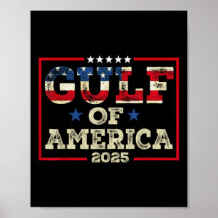 Retro Amerikaanse Golf Est 2025 Amerikaanse vlag Poster