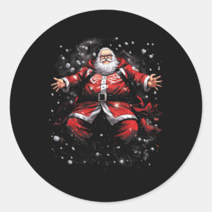 Retro Amerikaanse Kerstman Vintage Kerstmis Ronde Sticker