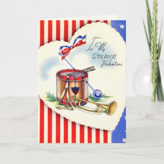 Retro Amerikaanse militaire Valentijnsdag Kaart (Voorkant)