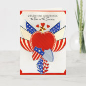 Retro Amerikaanse militaire Valentijnsdag Kaart (Voorkant)