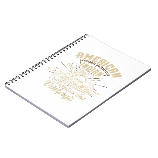 Retro -Amerikaanse motorfiets Indiase voor oud B Notitieboek (Linkerzijde)