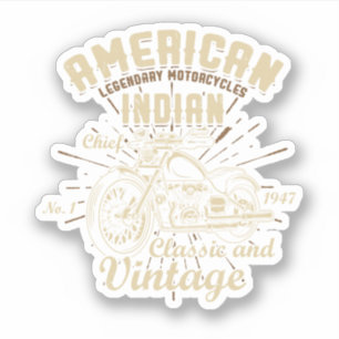Retro -Amerikaanse motorfiets Indiase voor oud B Sticker