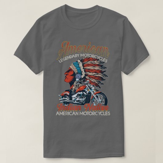 Retro -Amerikaanse motorfiets Indiase voor oud B T-shirt (Design voorkant)